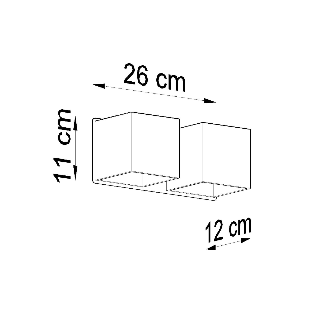 Lampă de perete QUAD 2 alb