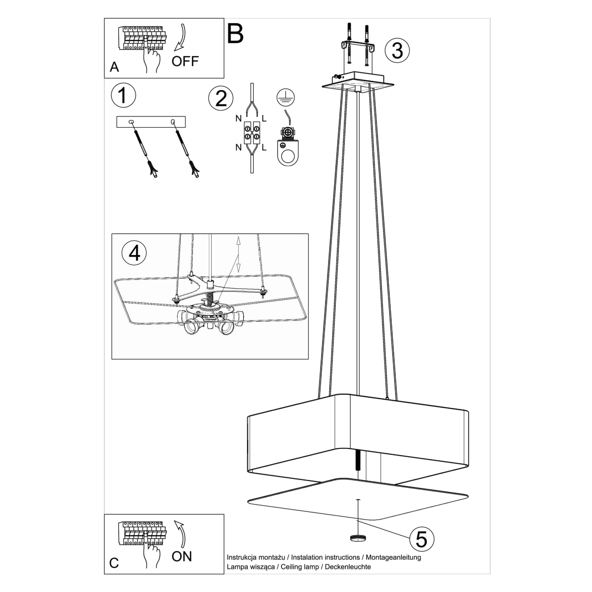 Candelabru LOKKO 55 alb
