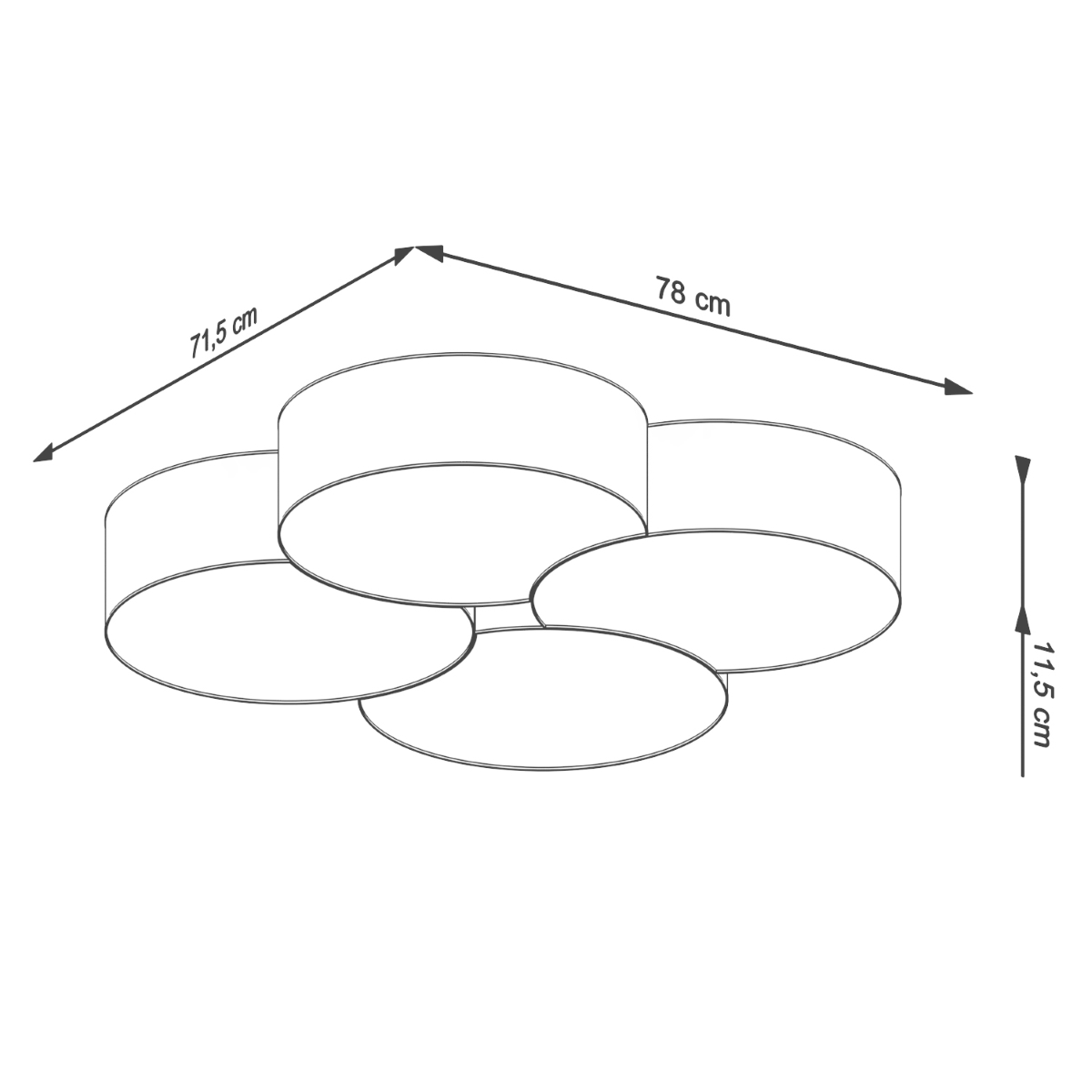 Plafonieră CIRCLE 4 alb