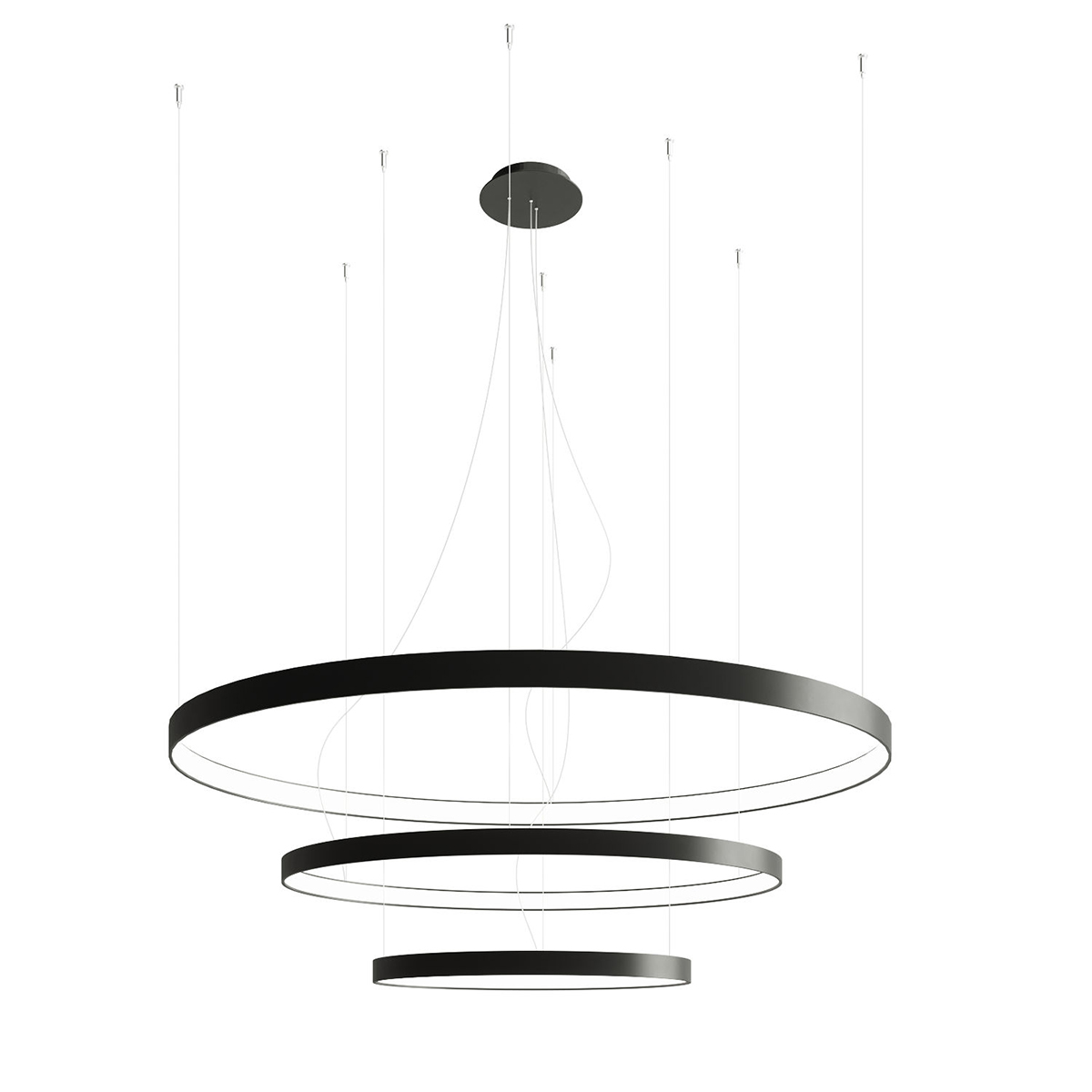 Candelabru RIO 3 55/78/110 negru 3000K