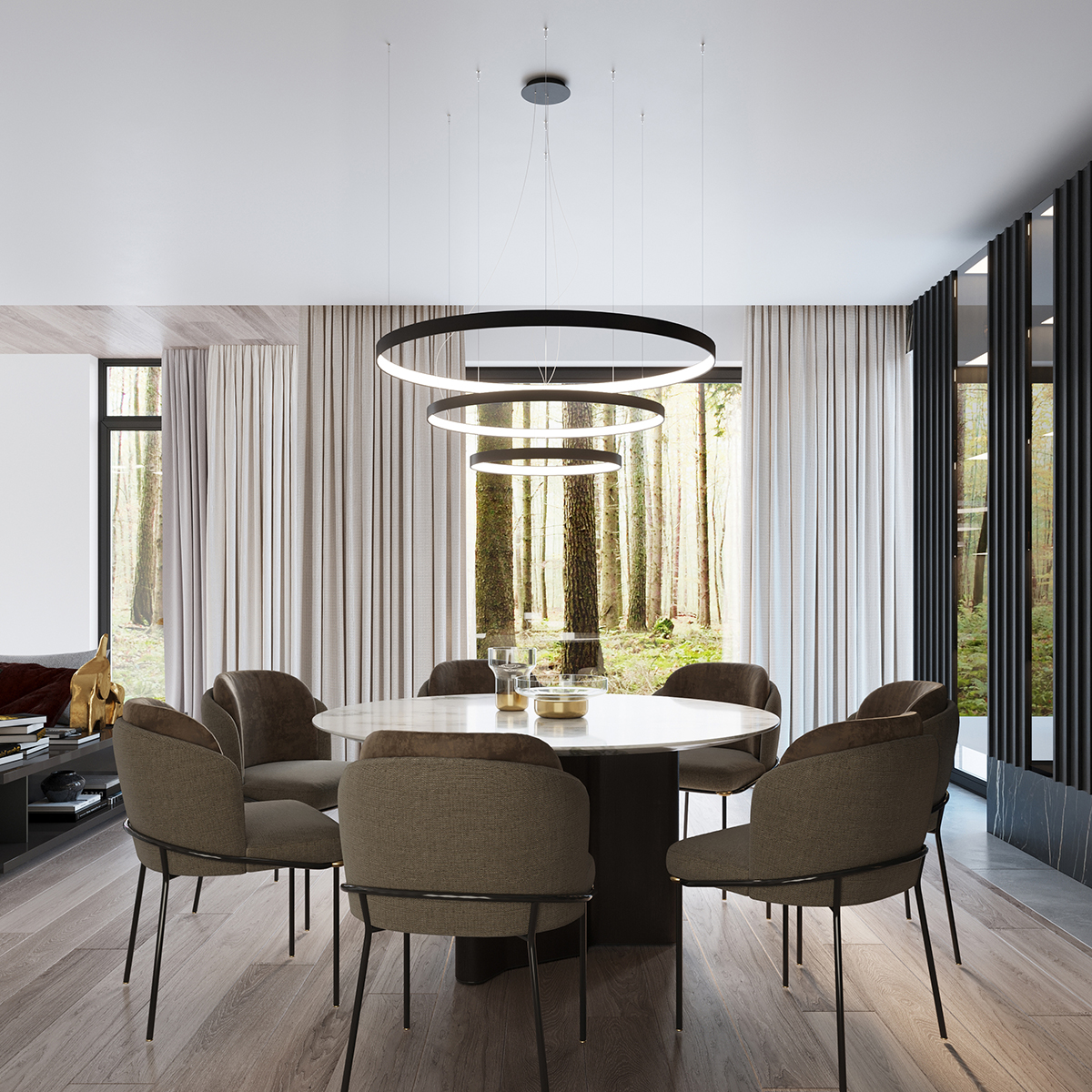 Candelabru RIO 3 55/78/110 negru 3000K
