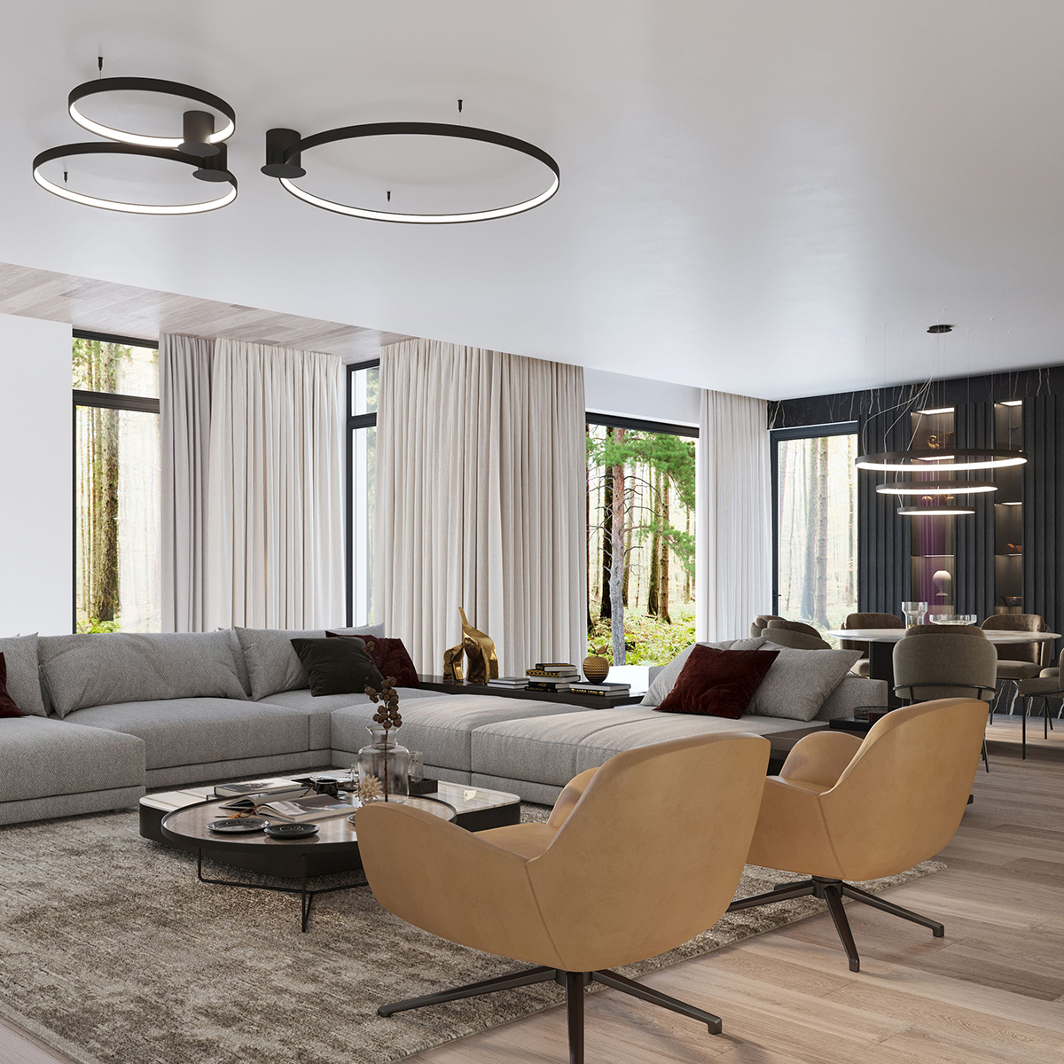Candelabru RIO 2 55/78 negru LED 4000K