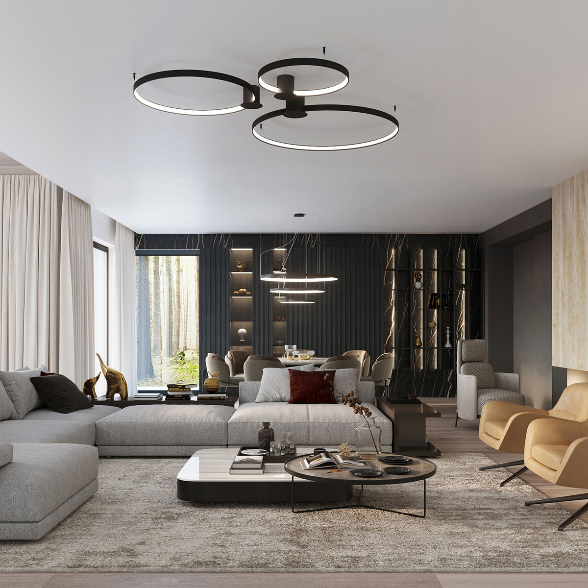 Candelabru RIO 2 55/78 negru LED 4000K