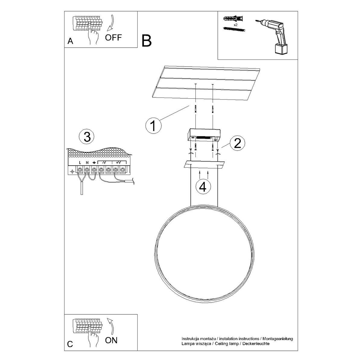 Lampă cu suspensie RIO 55 auriu LED 4000K