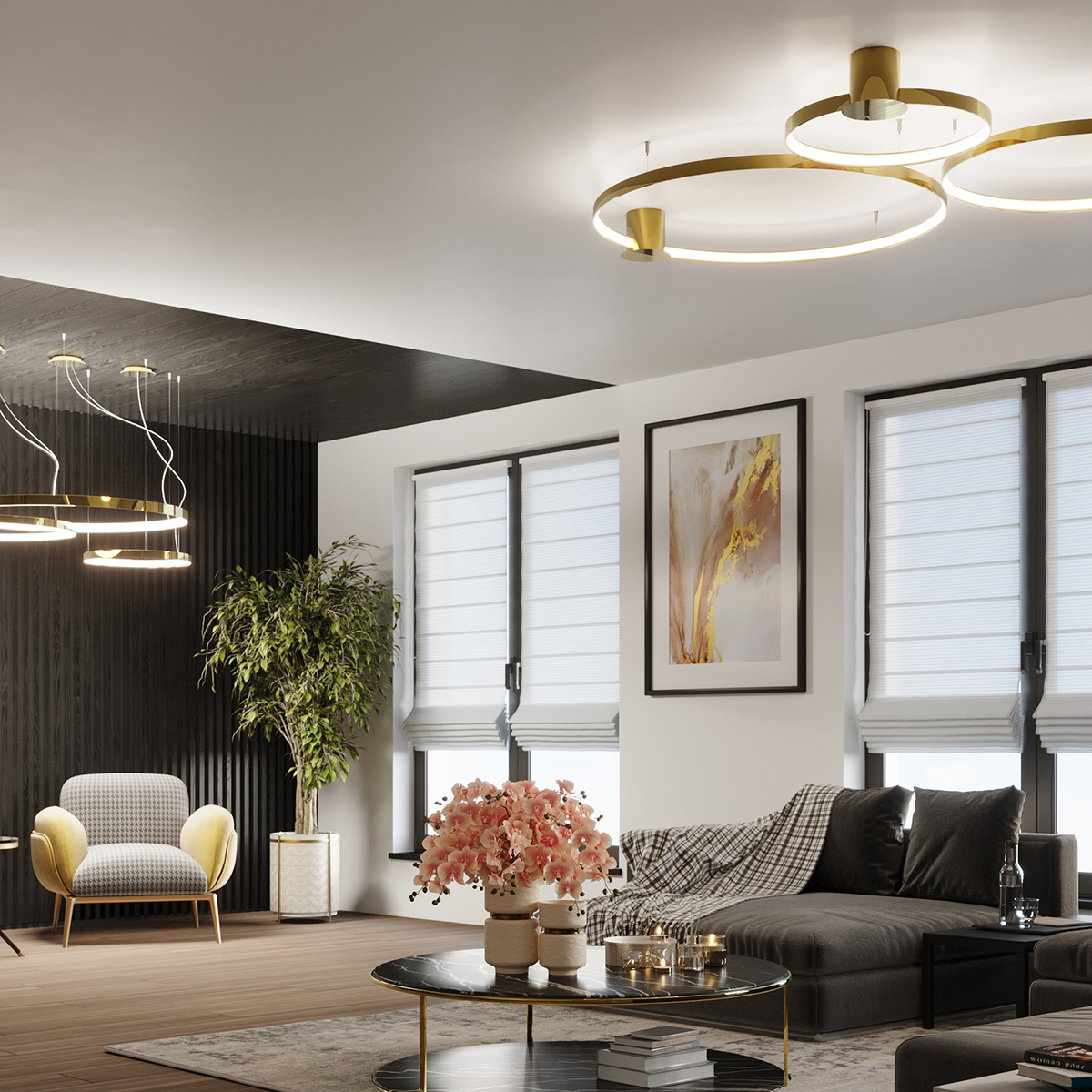 Lampă suspendată RIO 78 aur lustruit LED 3000K