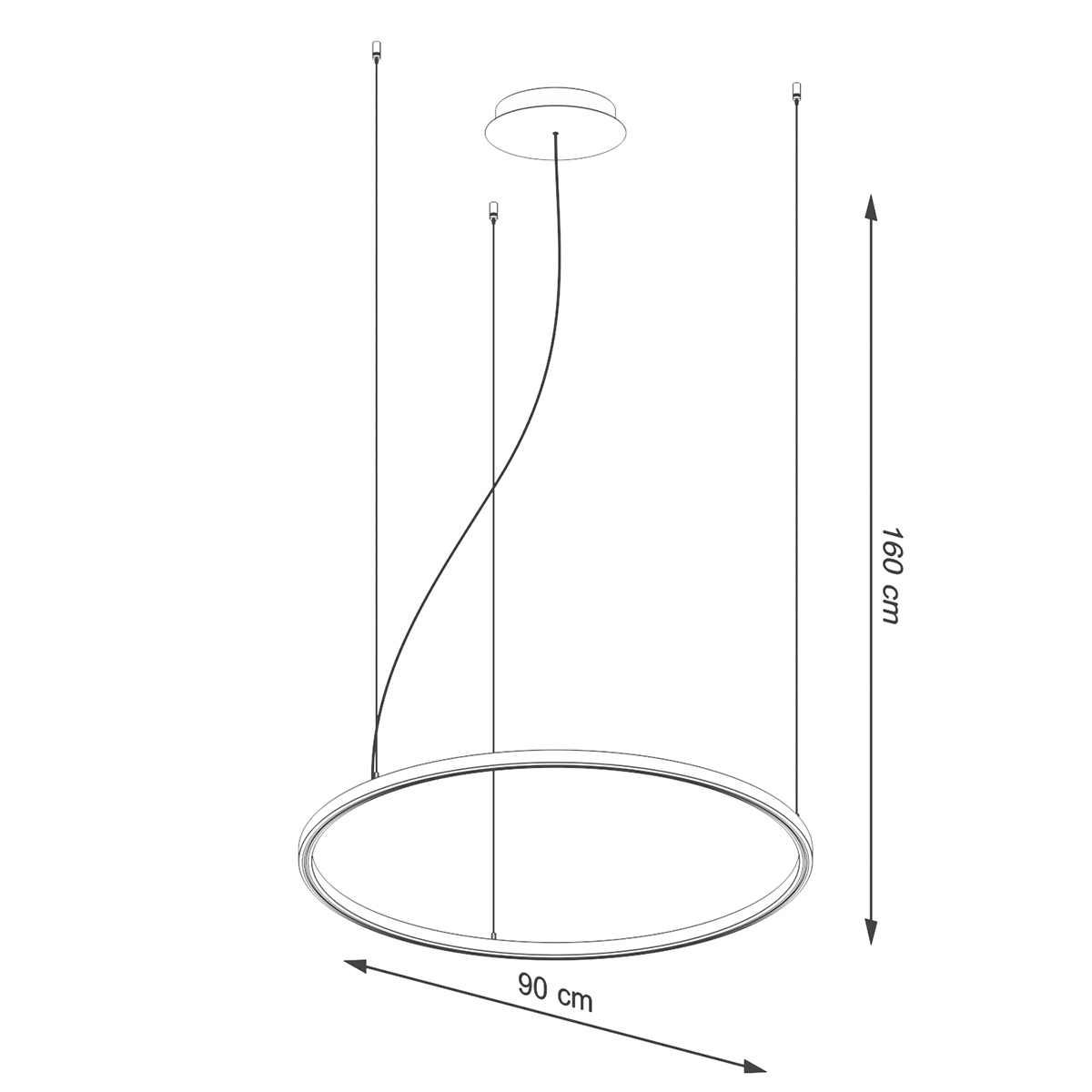 Candelabru RISA 80 negru LED 3000K