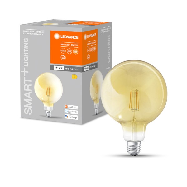 OSRAM SMART+ Globe 125 WiFi Vintage chihlimbar 230V E27 LED EQ53 2400K