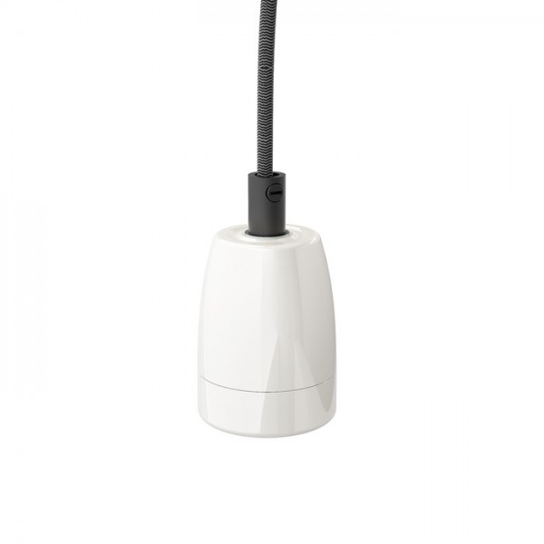 FABIO set suspendat negru/alb porţelan 230V LED E27 15W