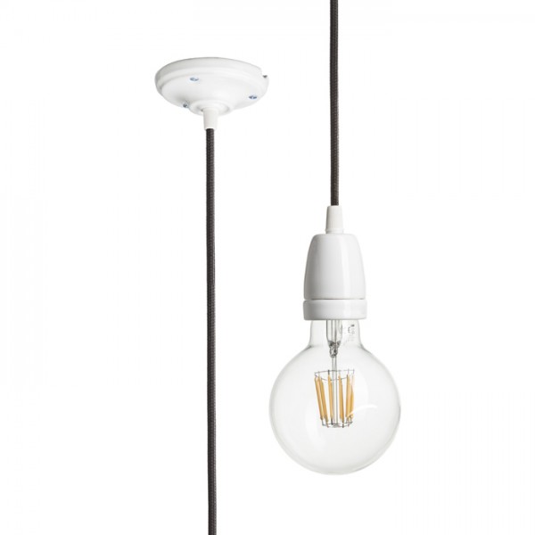FABIO set suspendat negru porţelan 230V LED E27 15W