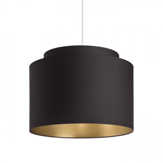 DOUBLE 40/30 abajur  poligot negru/folie aurie  max. 23W