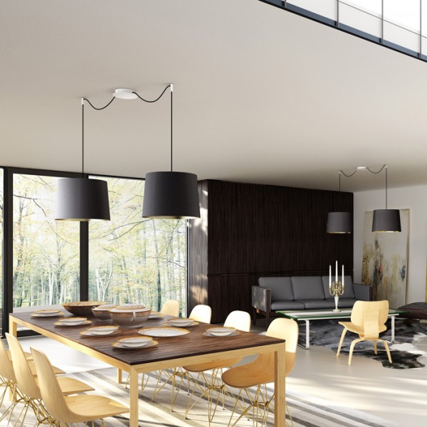 ASPRO 40/30 abajur poligot negru/folie aurie max. 23W