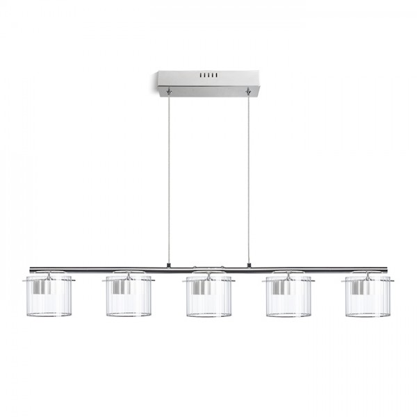 ESTRA V suspendat alb sticlă transparentă 230V LED 5x5W 3000K