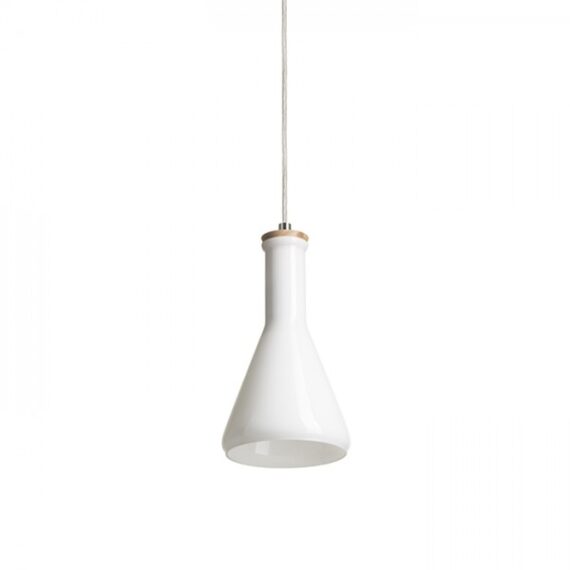 PULIRE CON suspendat  sticlă opal/lemn/crom 230V LED E14 6W