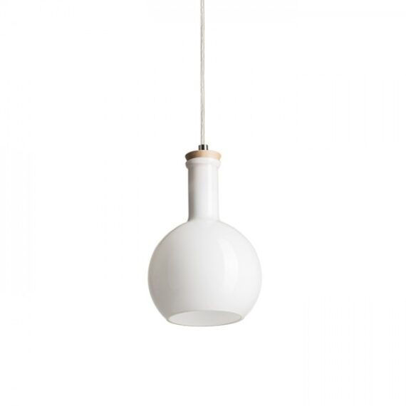 PULIRE RD suspendat  sticlă opal/lemn/crom 230V LED E14 6W