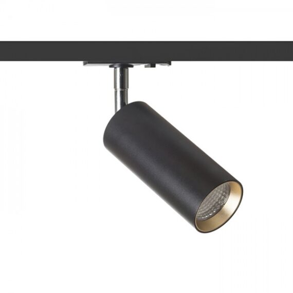MAVRO pentru șină cu 1-circuit negru/auriu  230V LED 12W 38°  3000K