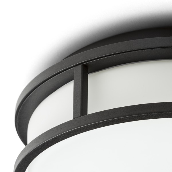 GRANDE LED 25 de tavan sticlă opal/negru 230V LED 12W IP44 3000K