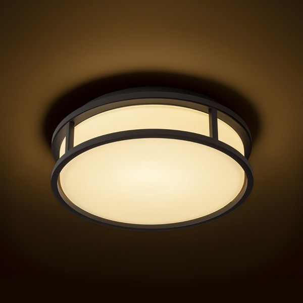 GRANDE LED 25 de tavan sticlă opal/negru 230V LED 12W IP44 3000K