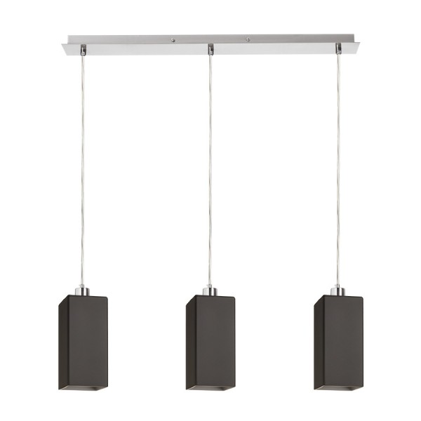 LIZ III 60 suspendat negru sticlă/nichel mat 230V LED E27 3x15W