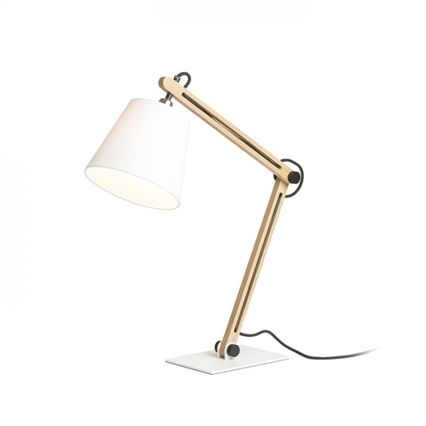 NIZZA de masă poligot alb/lemn 230V LED E14 7W