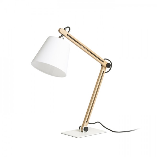 NIZZA de masă poligot alb/lemn 230V LED E14 7W
