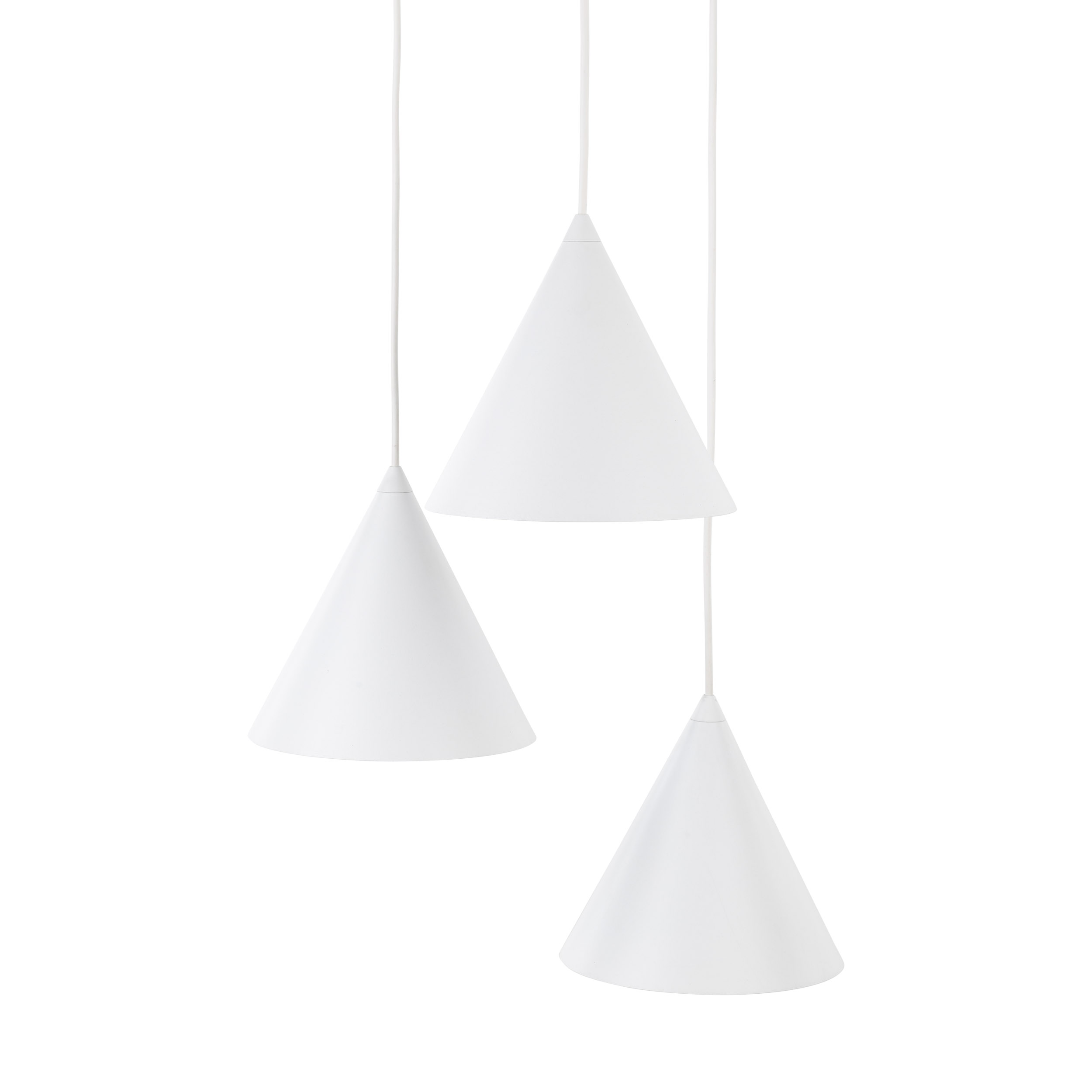 Lampa Suspendată Cono Alb 3 Rotund