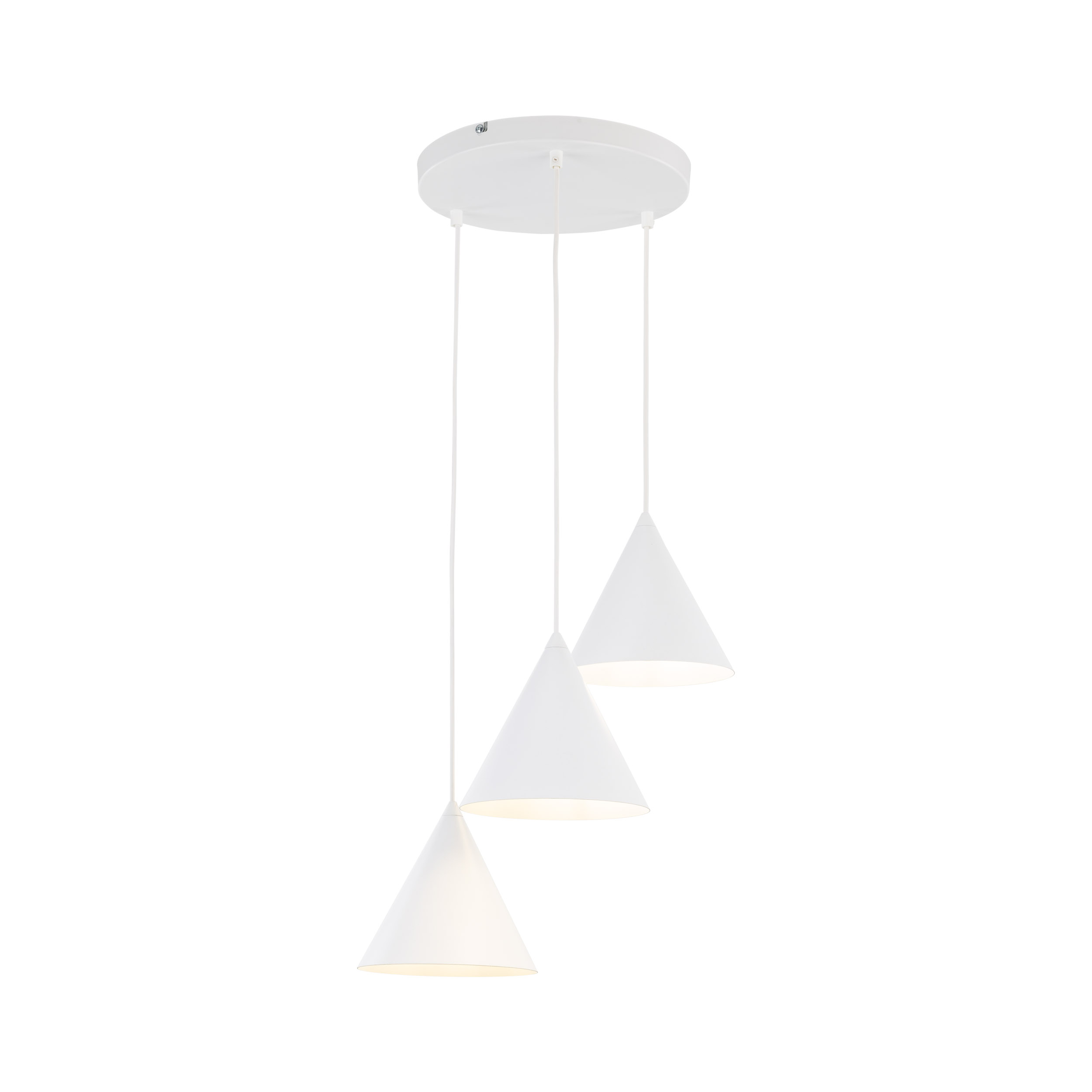 Lampa Suspendată Cono Alb 3 Rotund