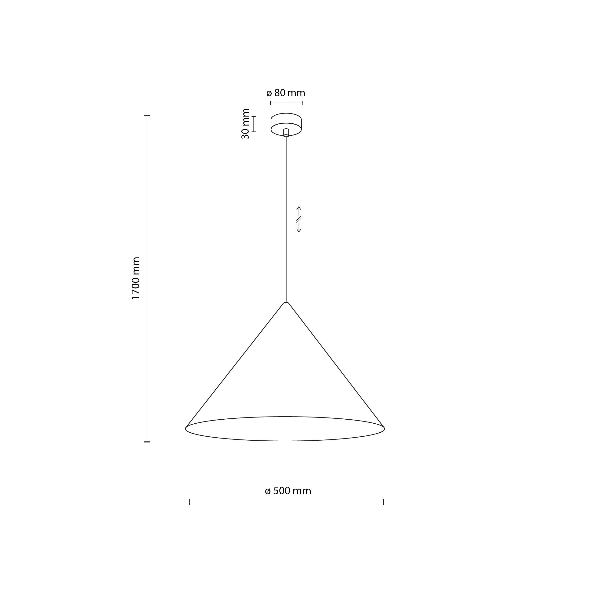 Lampa Suspendată Cono Caramiziu 1 Xl