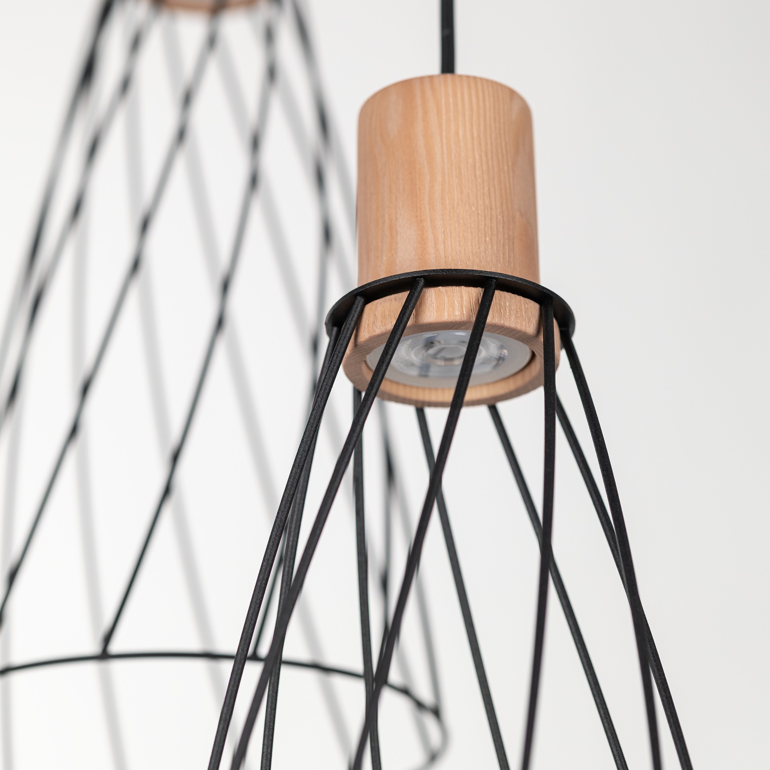 Lampa Suspendată Modesto Lemn Pin 3 Rotund