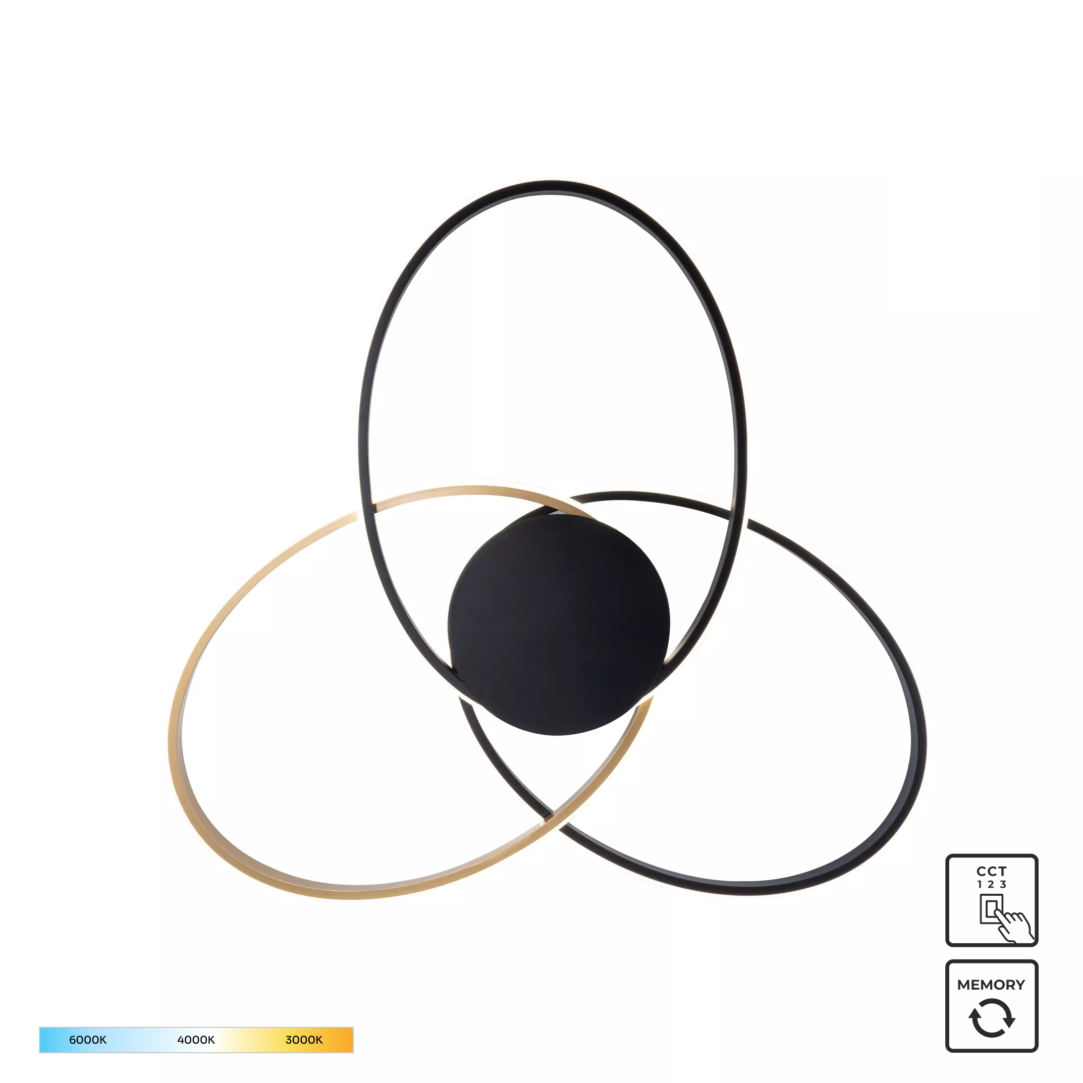 Plafoniera Bold Negru - Auriu 20169-Gd