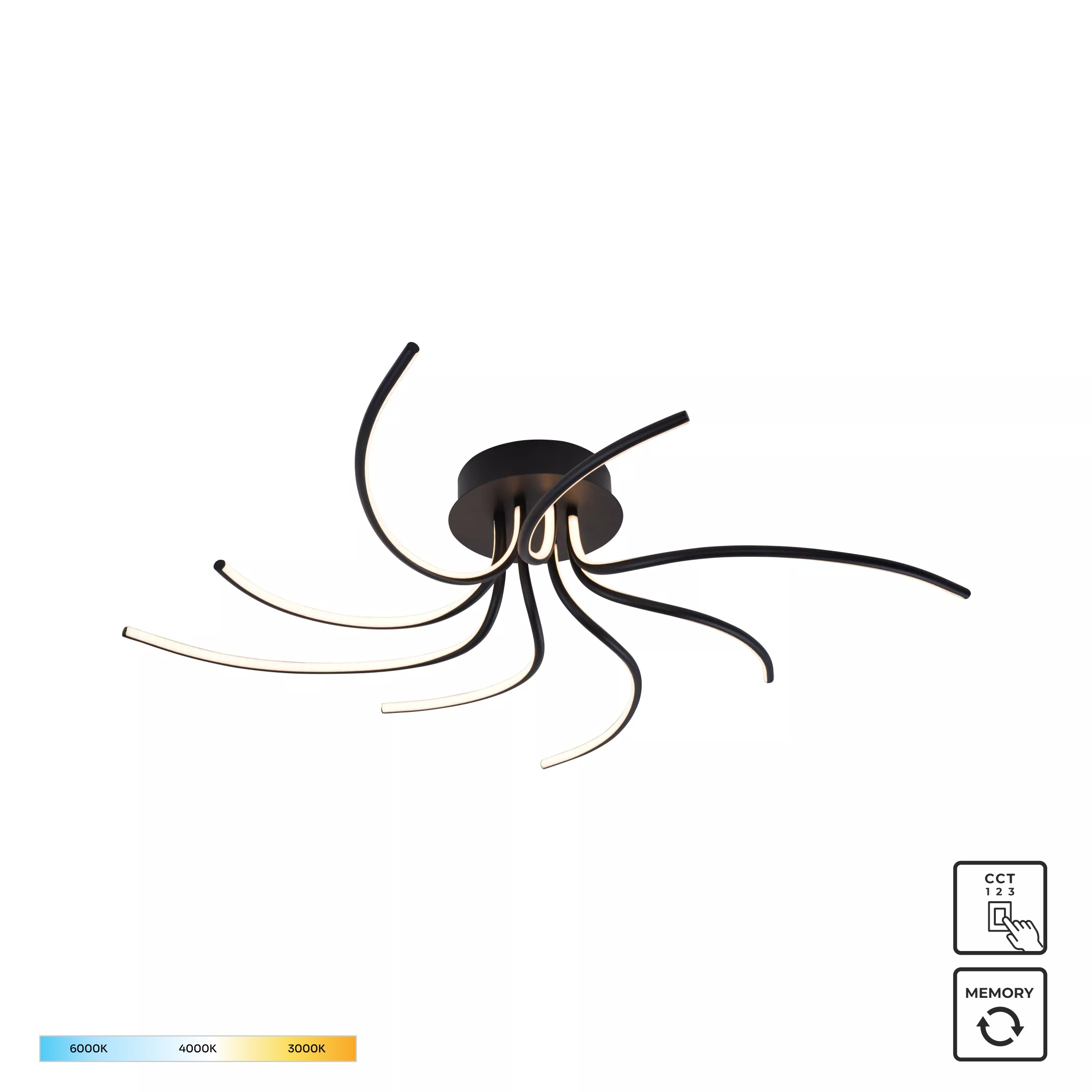 Plafoniera Diogo Negru 2200012-Bk