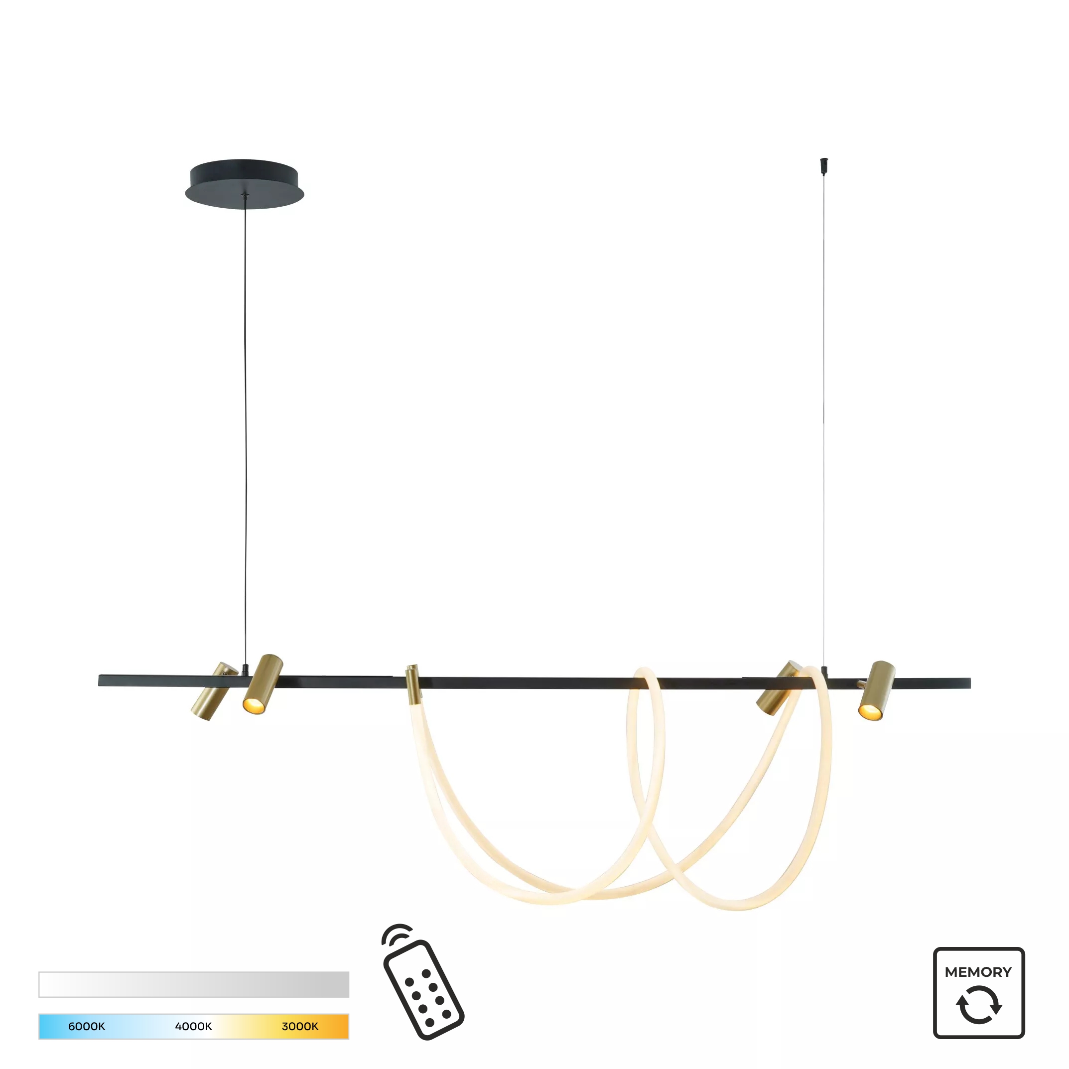 Lampa Suspendata Balbo Auriu-Negru 2200277L