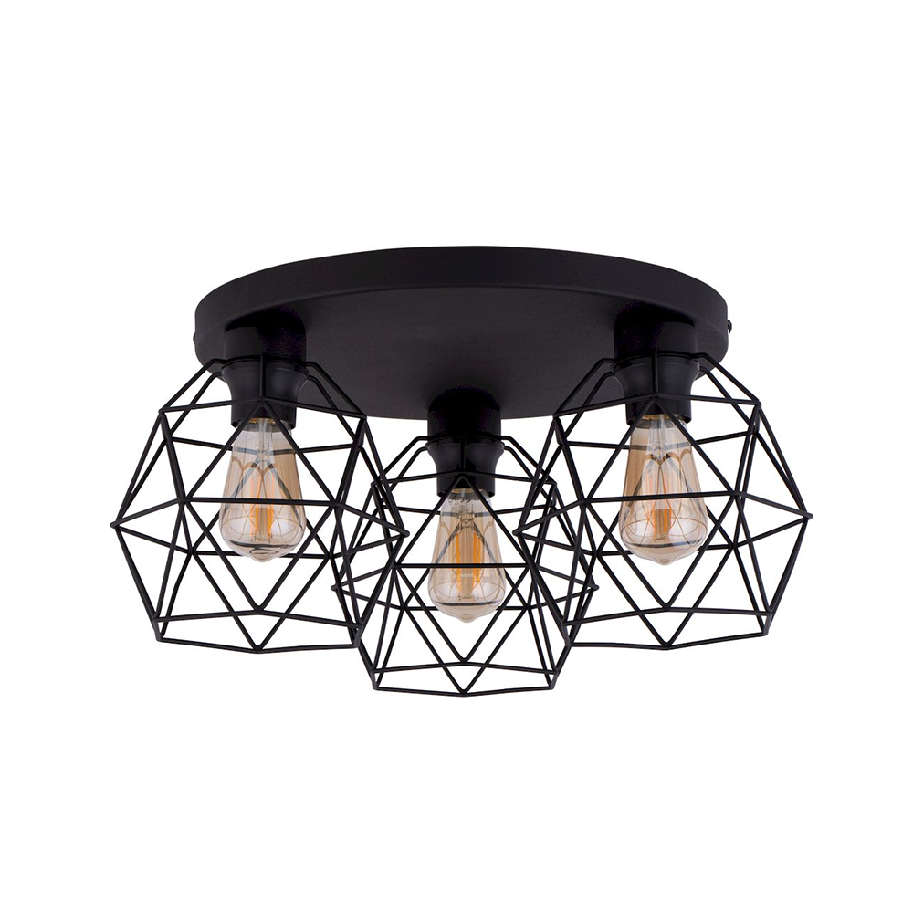 Plafoniera Galaxy Negru 3 P Rotund