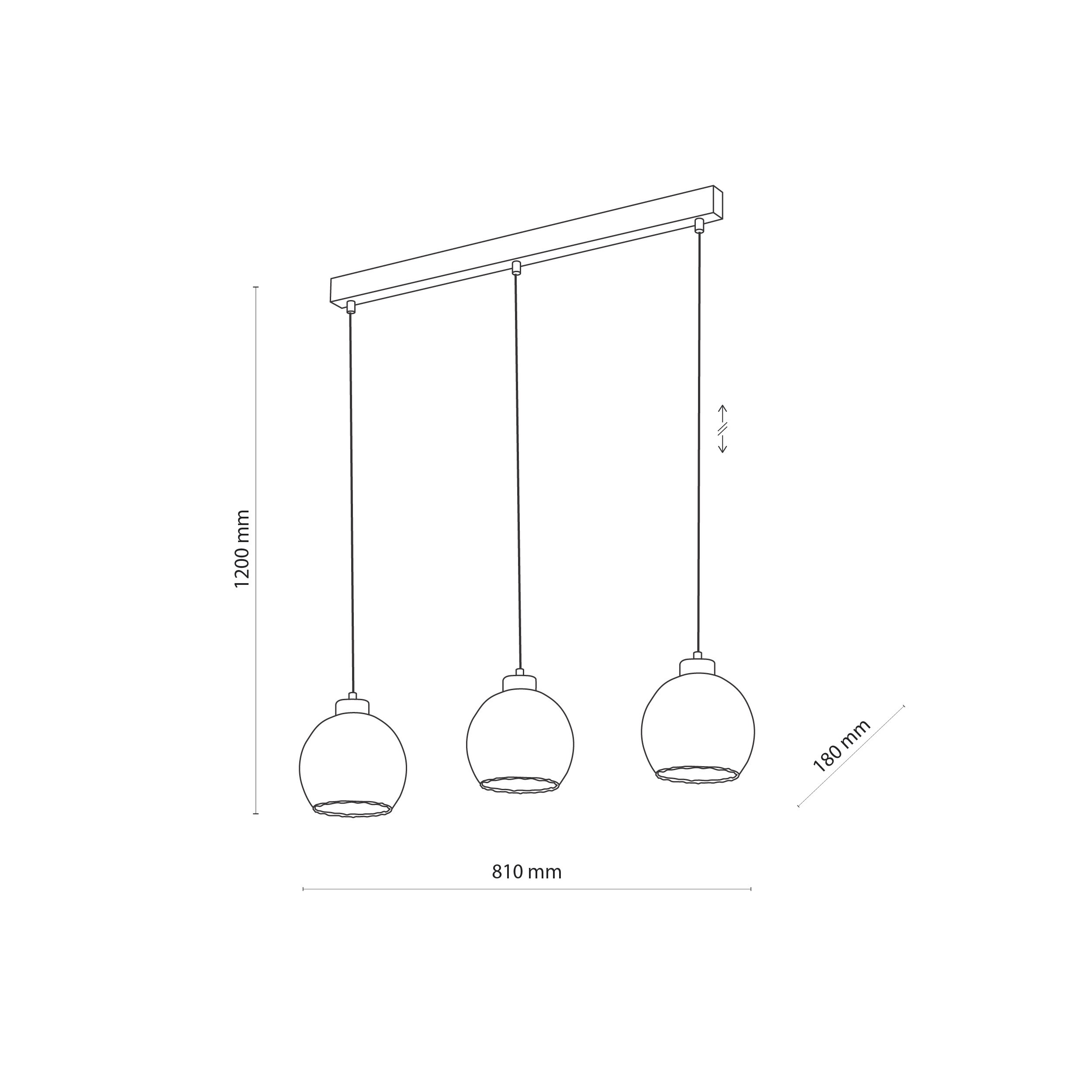Lampă Suspendată Devi Transparent 3 Prelungitor