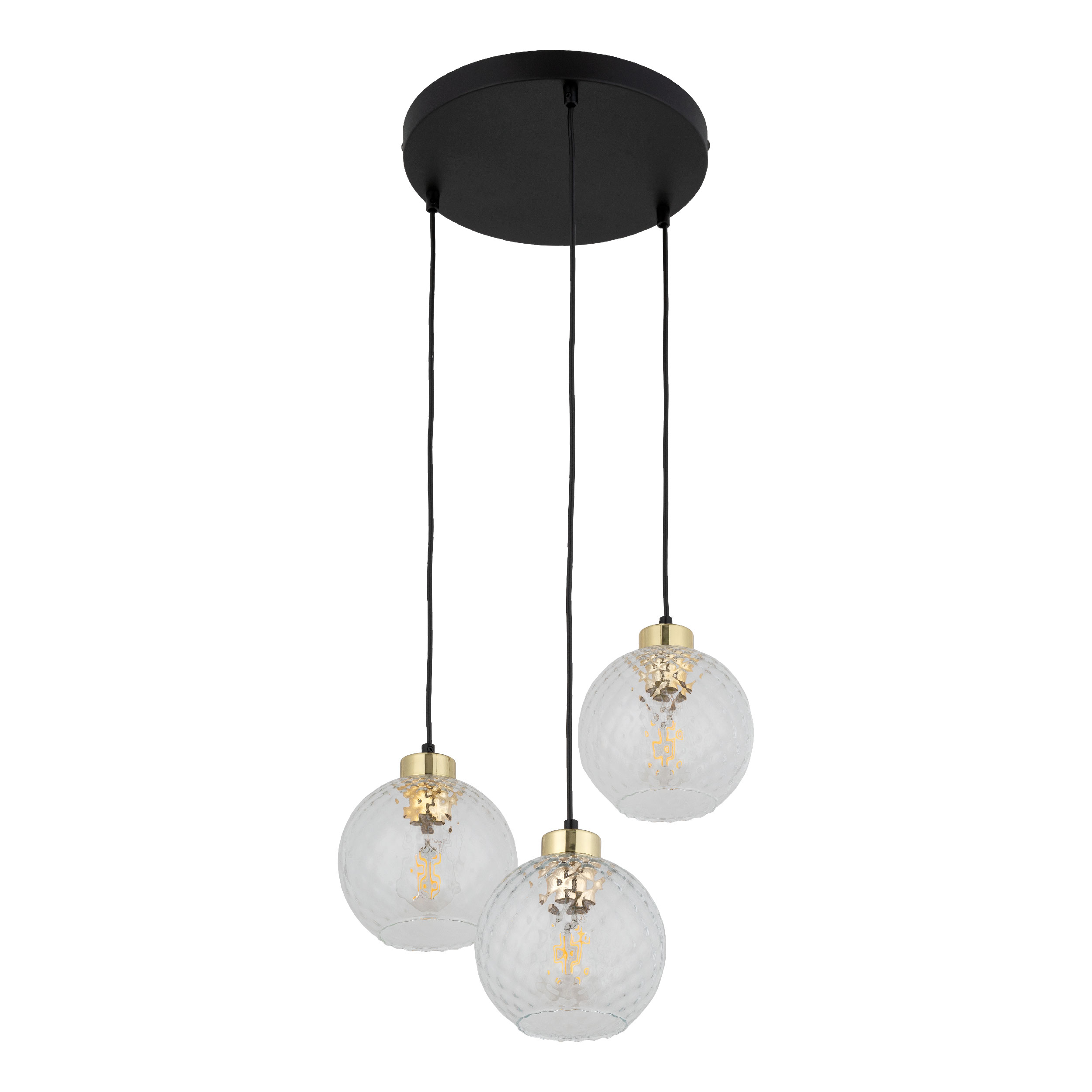 Lampă Suspendată Devon 3 Rotund Transparent