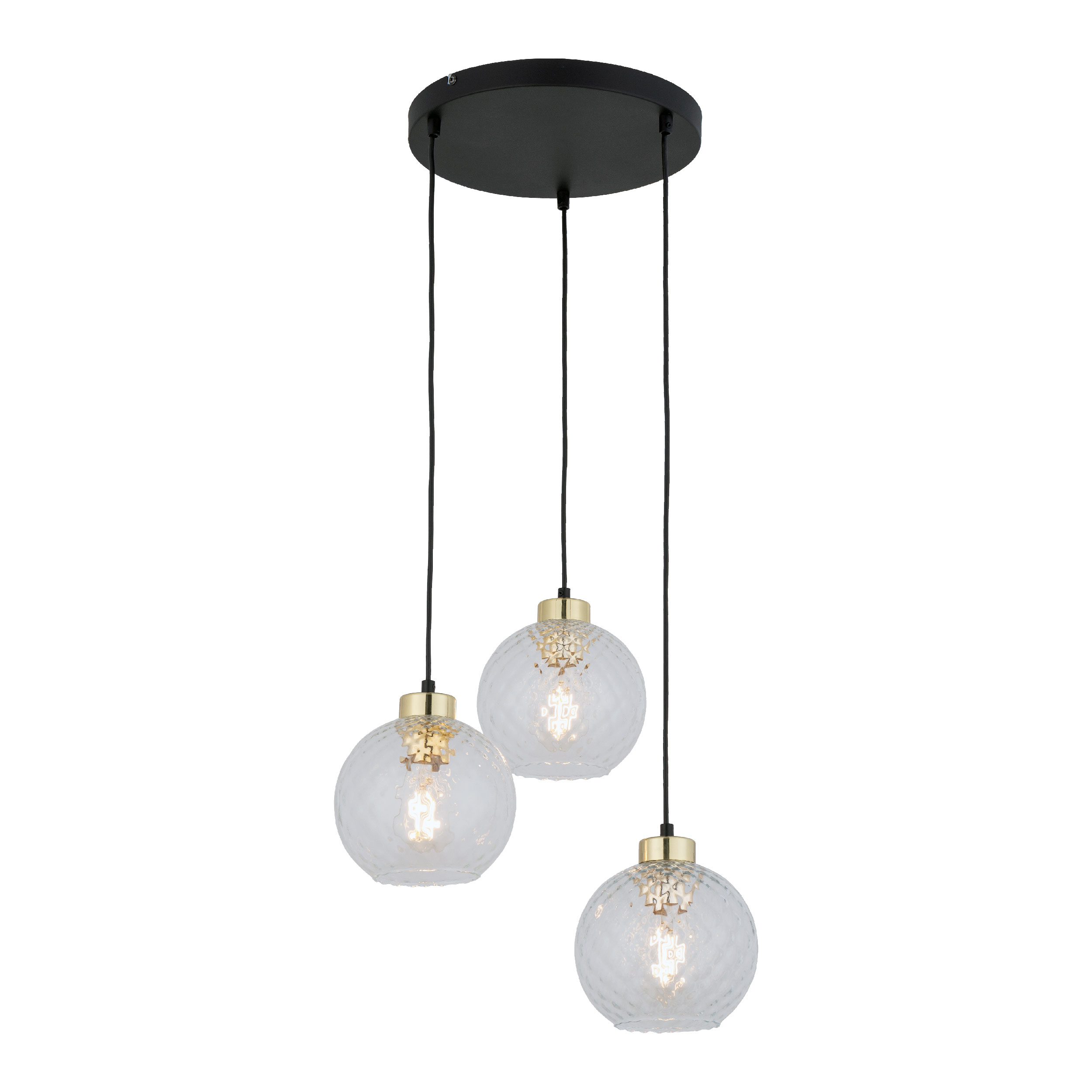 Lampă Suspendată Devon 3 Rotund Transparent