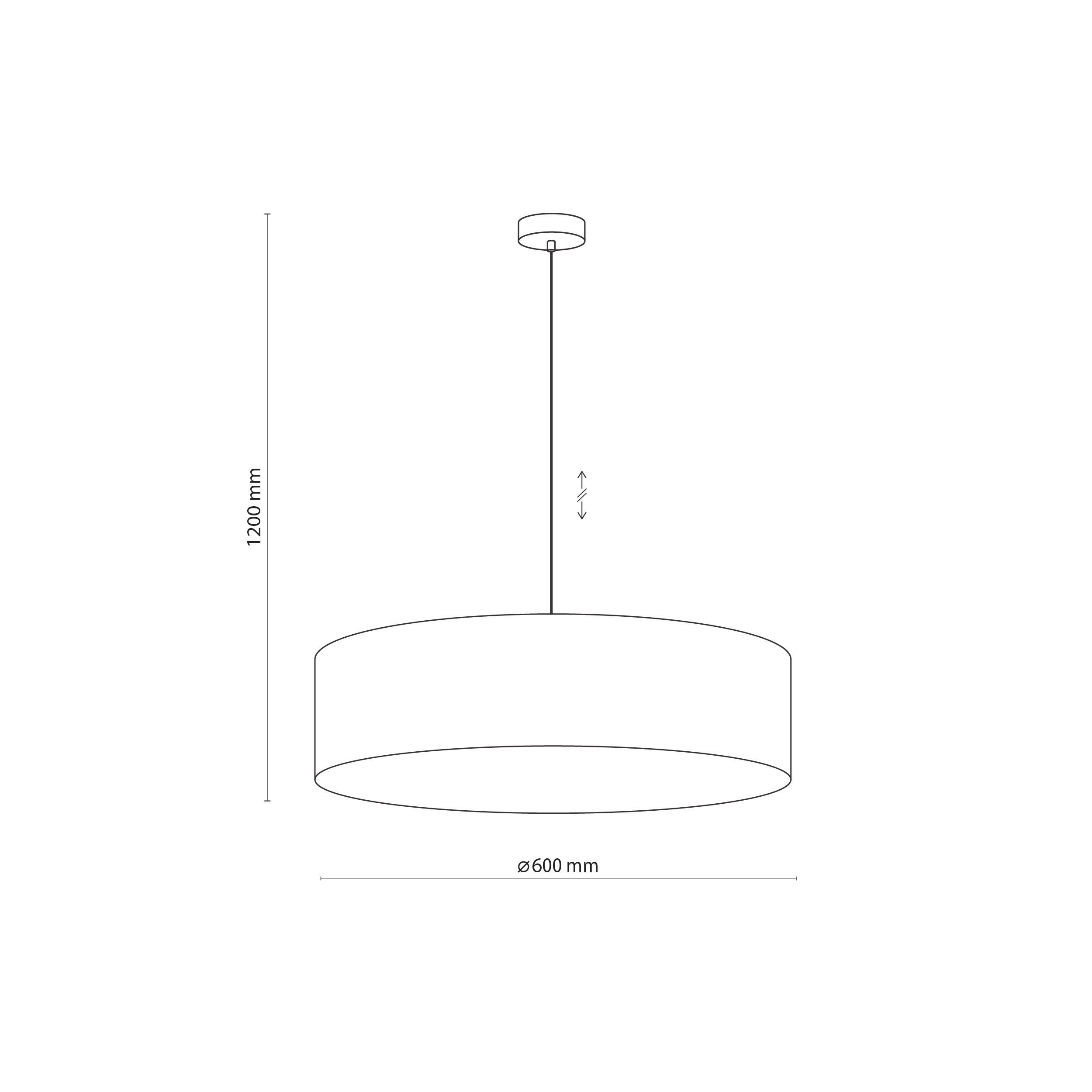 Lampă Suspendată Rondo Grafit 3 600