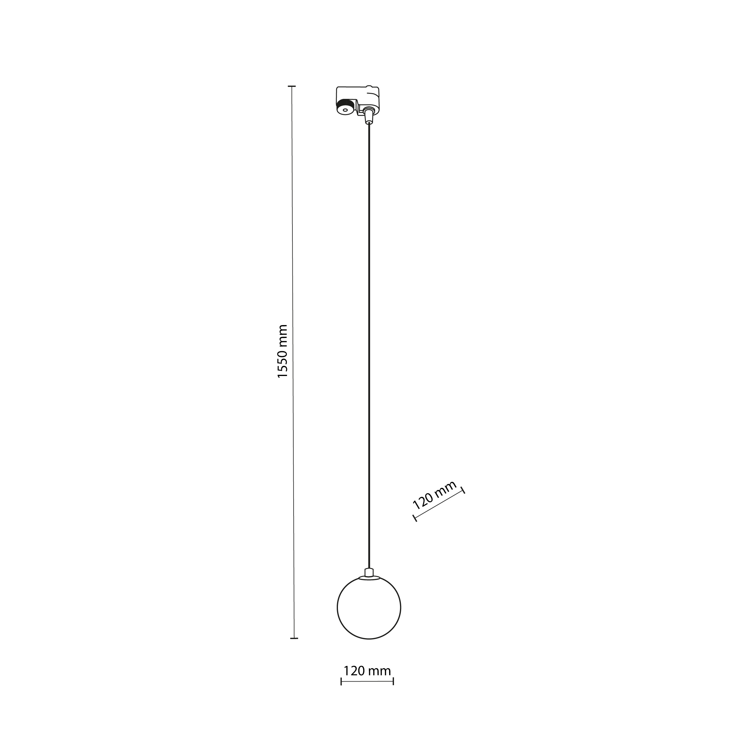Lampă Suspendata Alb Tracer Negru Alb Sticla 1 G9