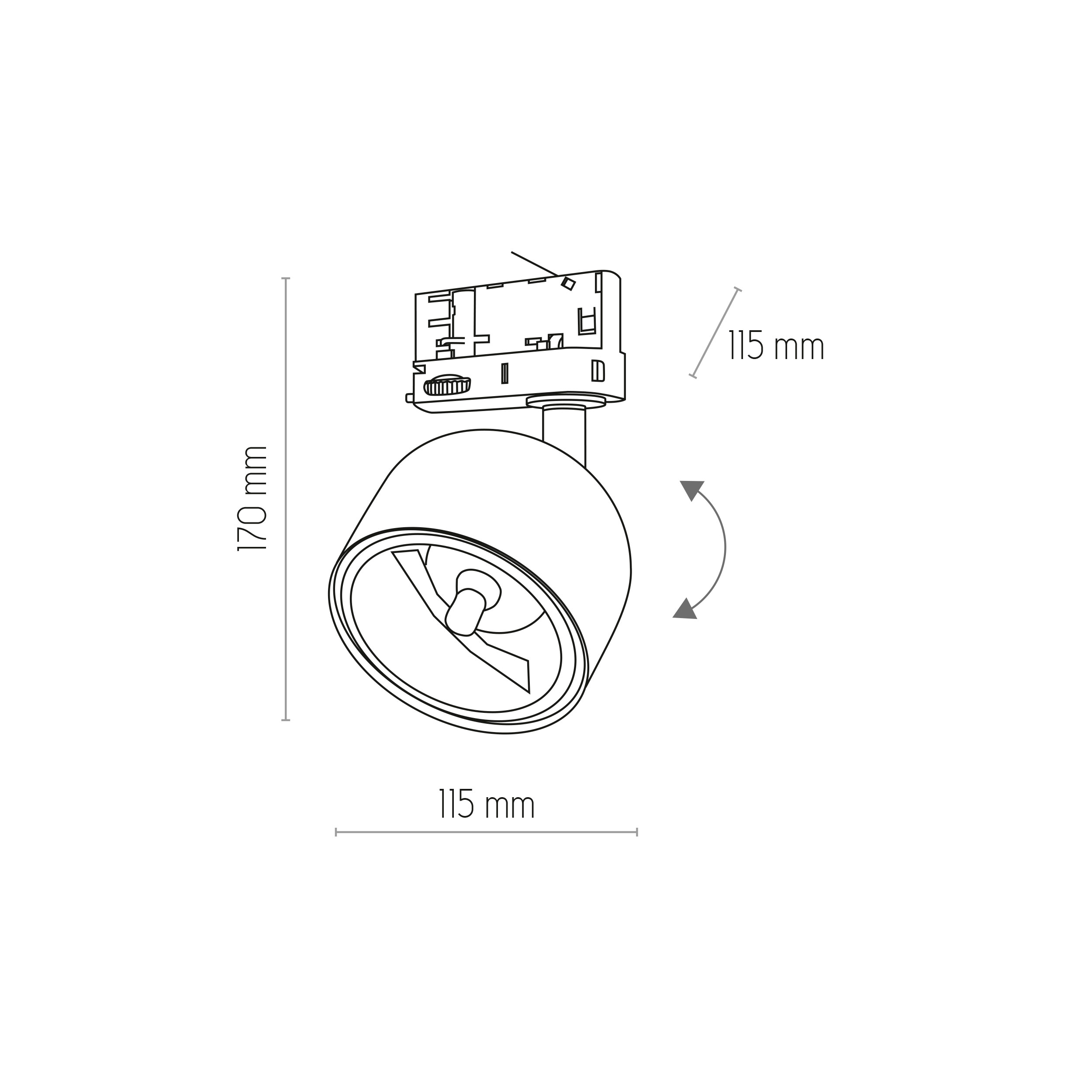 Spot Tracer Circuit Triplu Altea 1 Gu10 Es111 Negru