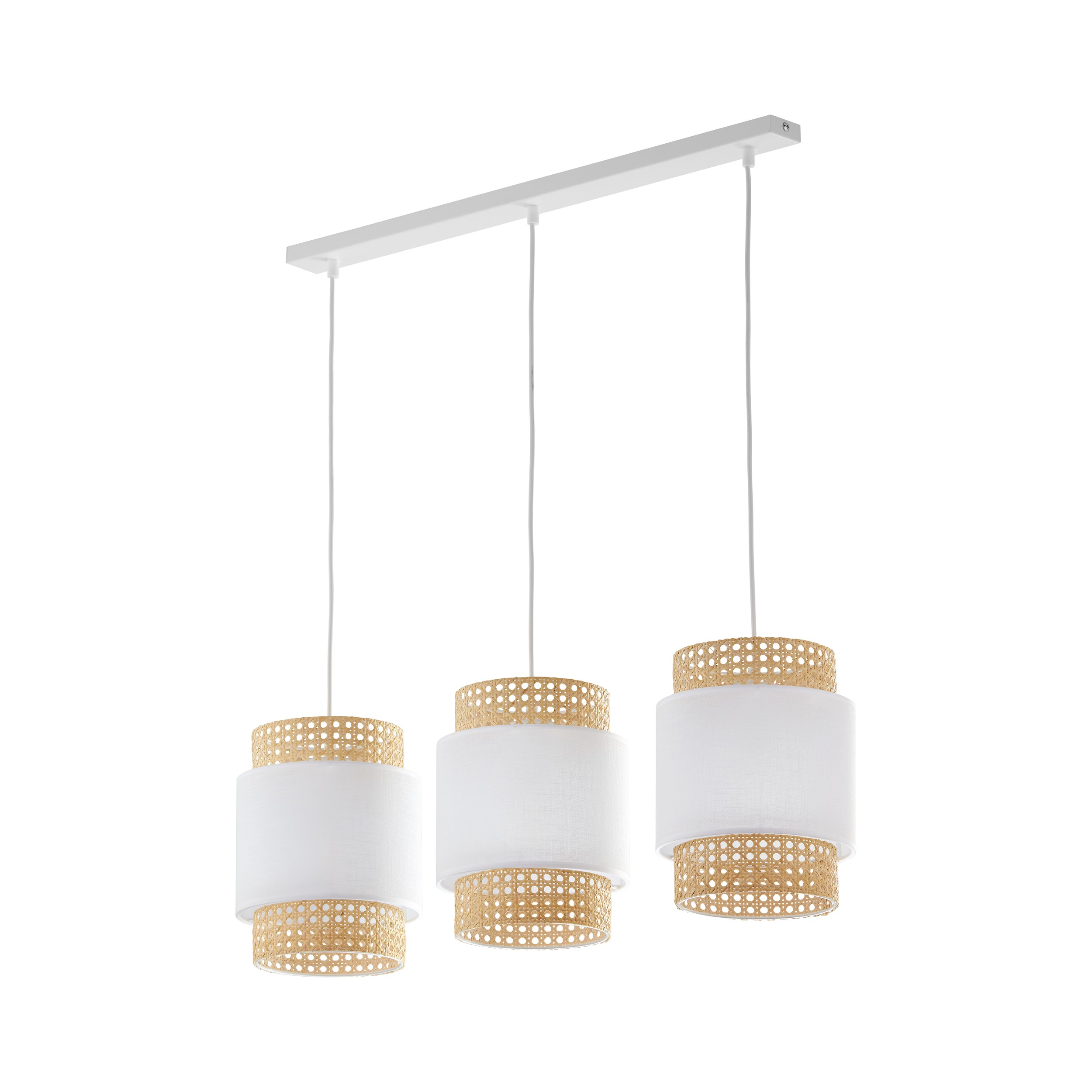 Lampă Suspendată Boho Alb 3 Prelungitor
