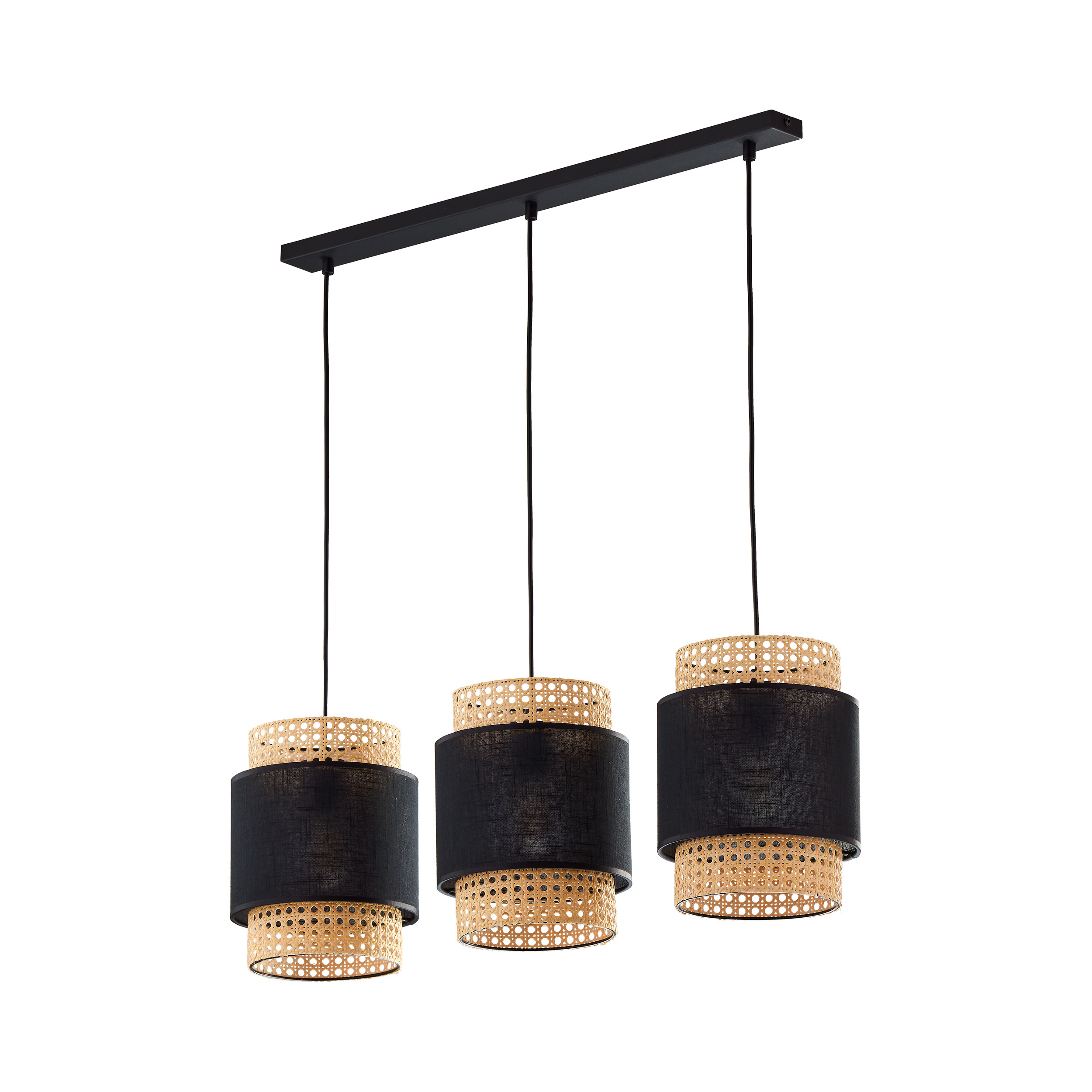 Lampă Suspendată Boho Negru 3 Prelungitor