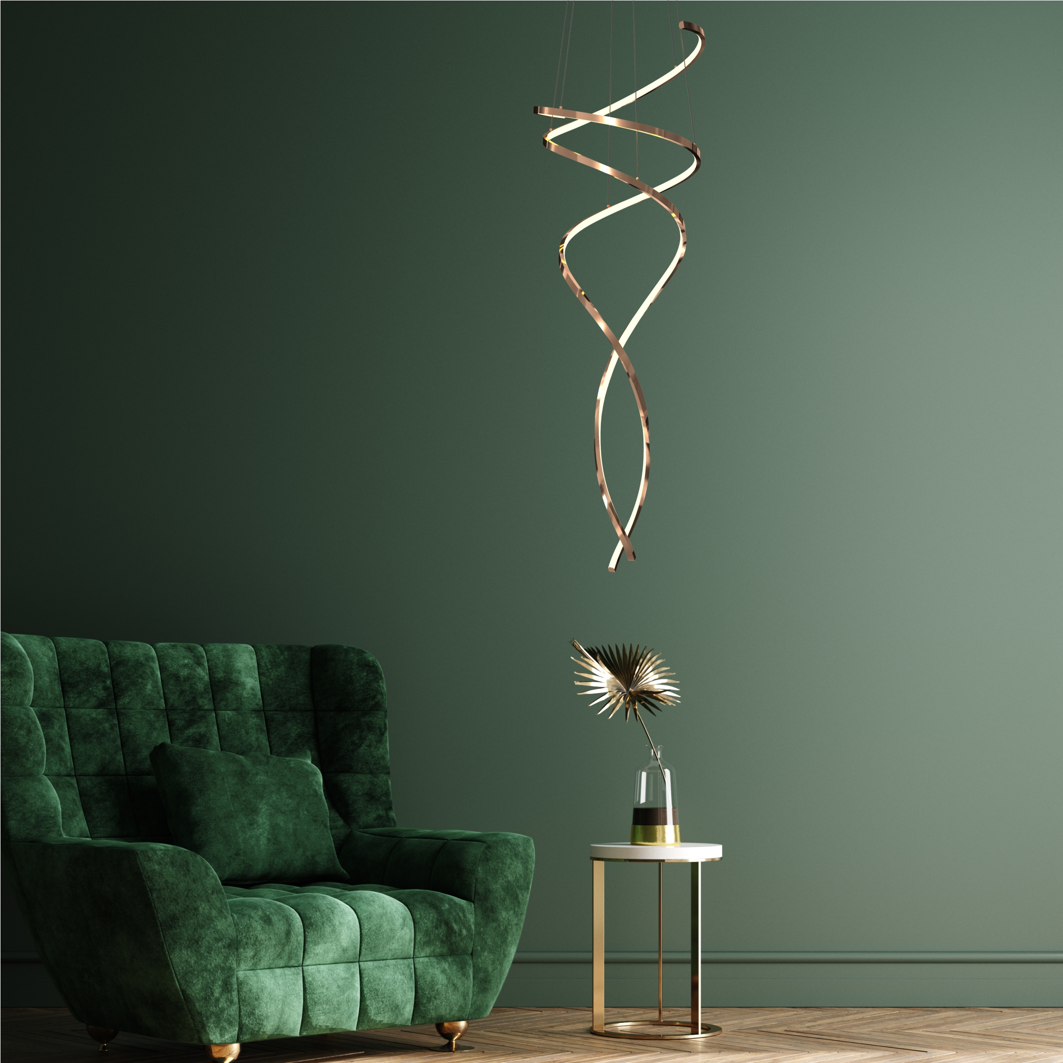 Lampa Suspendata Coco Auriu Md3127-2M-3Gt