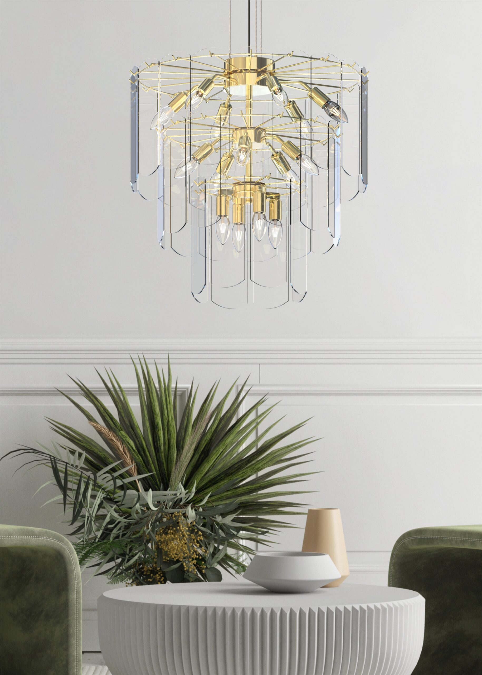 Lampa Suspendata Nira Auriu Md3523-14L-Egn