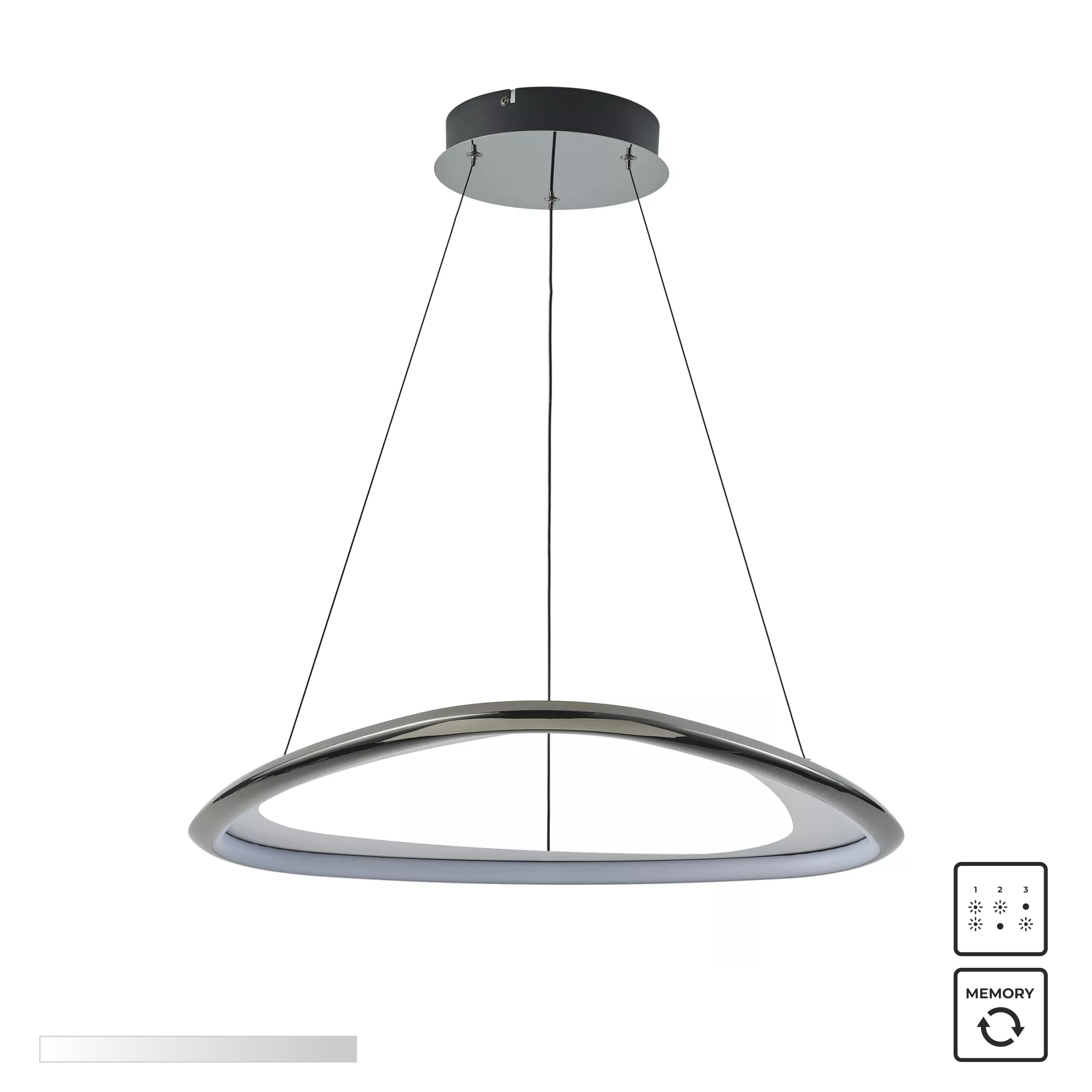 Lampa Suspendata Getafe Negru Crom Md3888-1S-3Bct