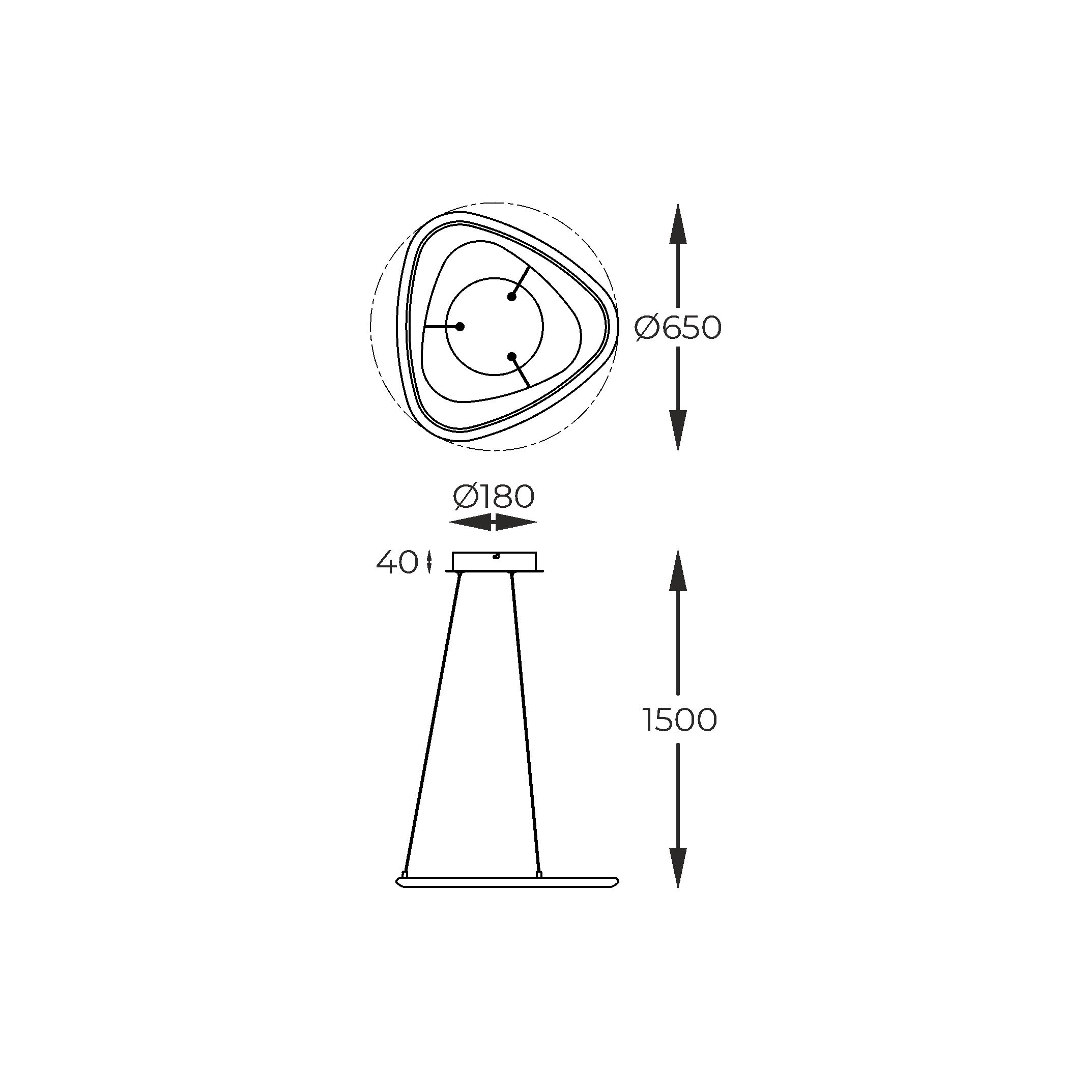 Lampa Suspendata Getafe Negru Crom Md3888-1S-3Bct