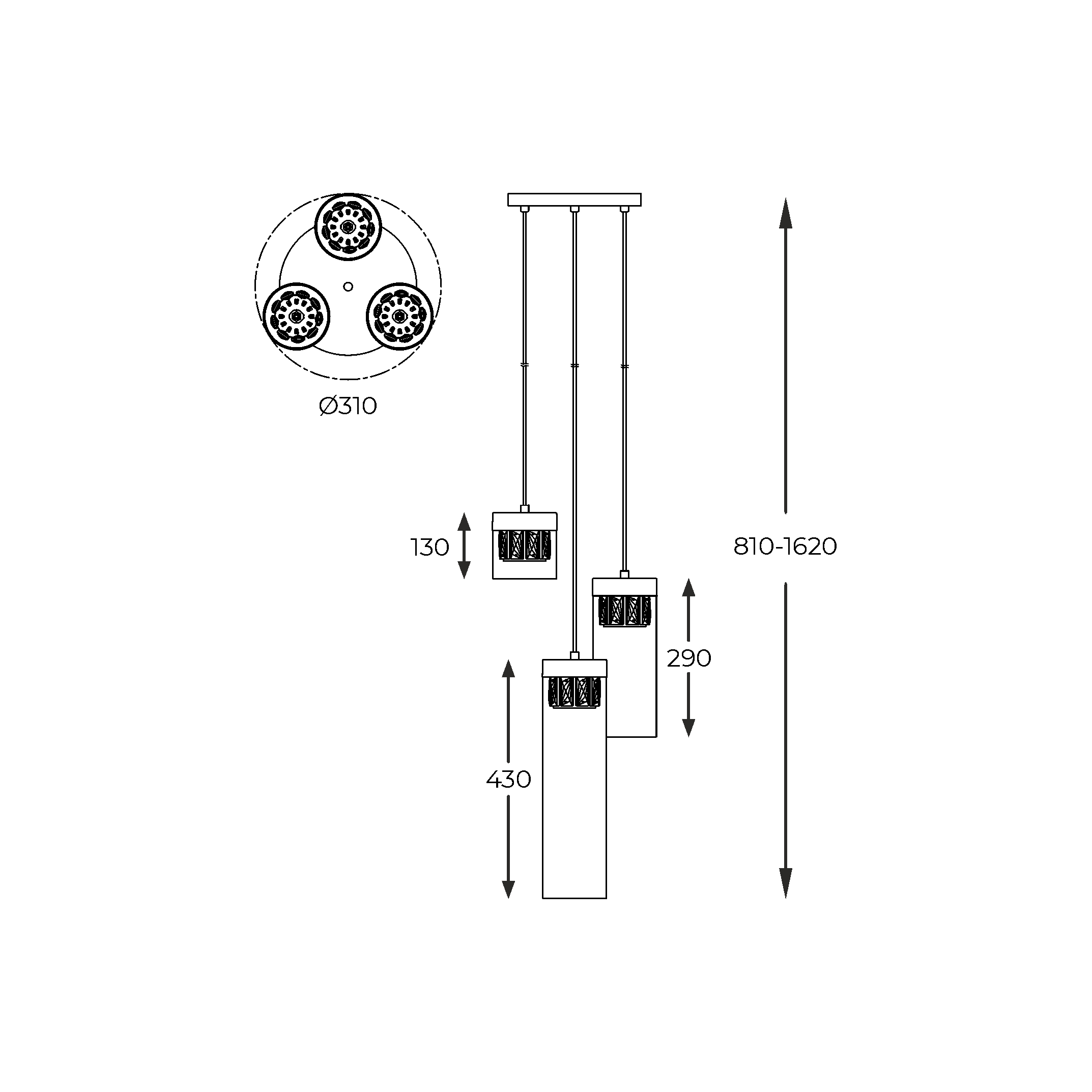 Lampa Suspendata Gem P0389-03D-F4Ac