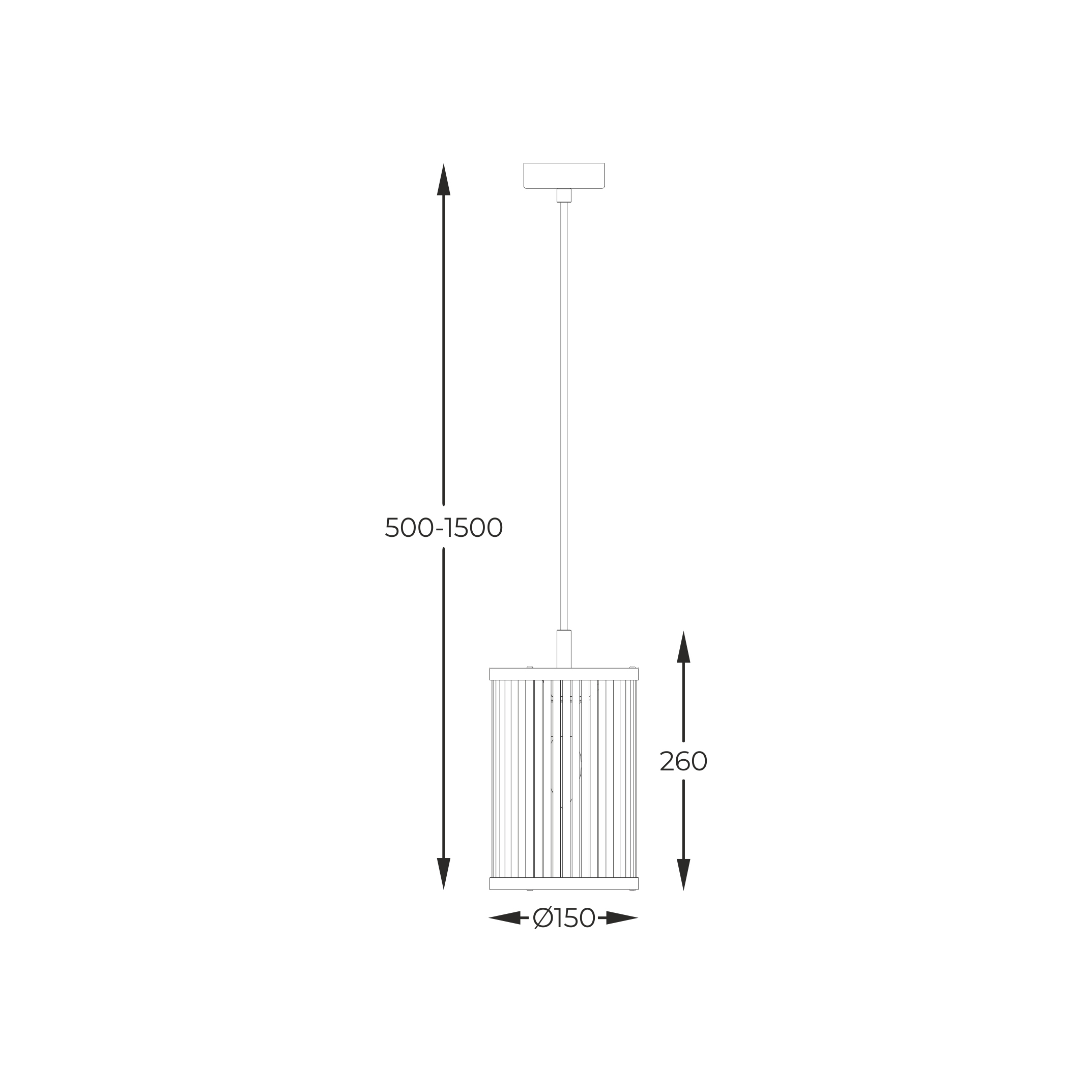 Lampa Suspendata Sergio Negru P0528-01F-P7Ac