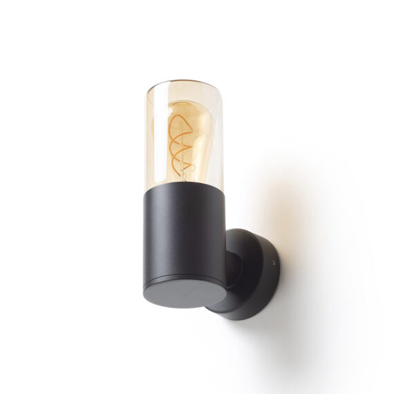 QUINN de perete negru sticlă chihlimbar 230V LED E27 11W IP54