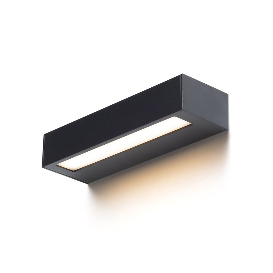 ASTER 25 de perete negru acrilic mat 230V LED 2x6W IP65 3000K