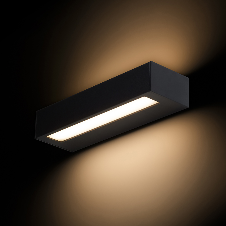 ASTER 25 de perete negru acrilic mat 230V LED 2x6W IP65 3000K