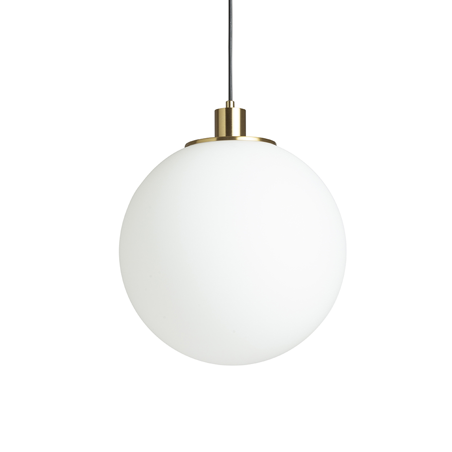 BOULDER 30 suspendat sticlă opal/alamă pieptănat 230V LED E27 15W
